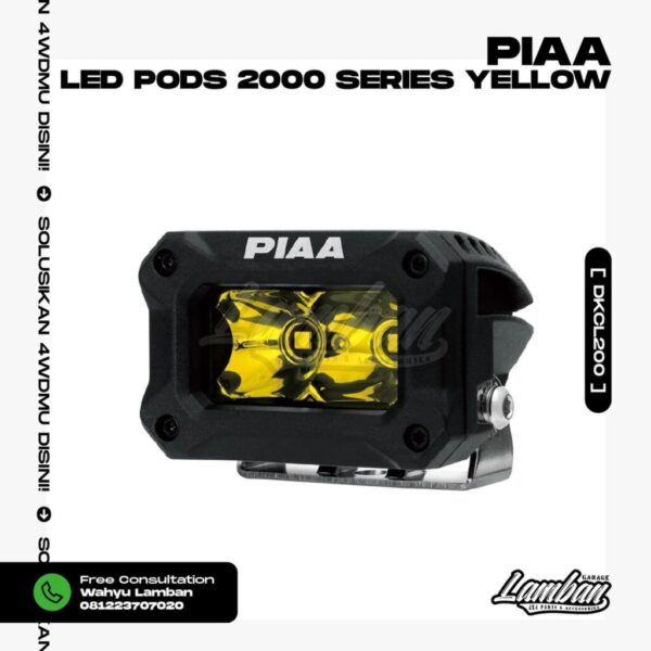 PIAA LED Pods 2000 Series Yellow Flood [DKCL200]
