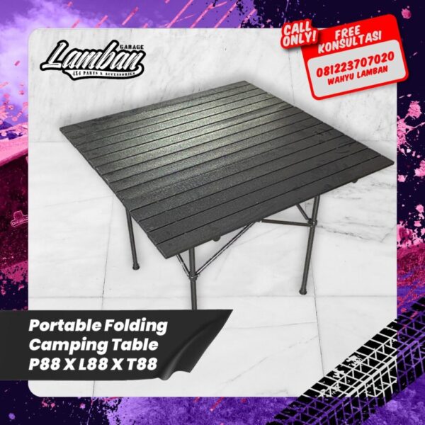 Portable Folding Camping Table P88 X L88 X T88 [Black]