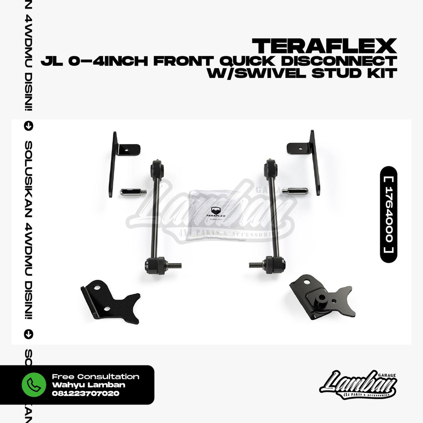 TERAFLEX JL 0-4Inch Front Quick Disconnect W/Swivel Stud Kit